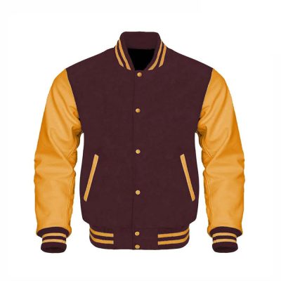 Men’s Maroon Gold Varsity Jacket