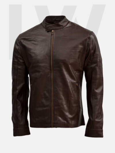 Altum Brown Leather Biker Jacket Men