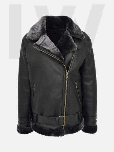 Barreleye Black Leather Biker Jacket Women