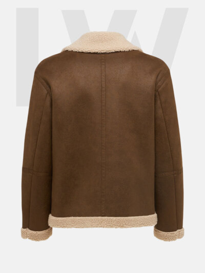 Leathwear Candiru Brown Leather Biker Jacket Men With Fur Back Side