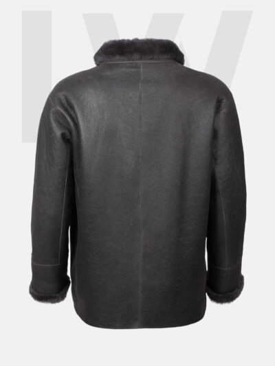 Leathwear Capelin Black Leather Coat Women’s With Fur Back Side