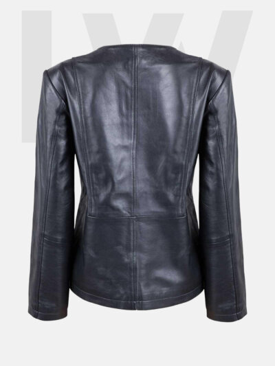 Leathwear Codlet Black Leather Biker Jacket Women Back Side