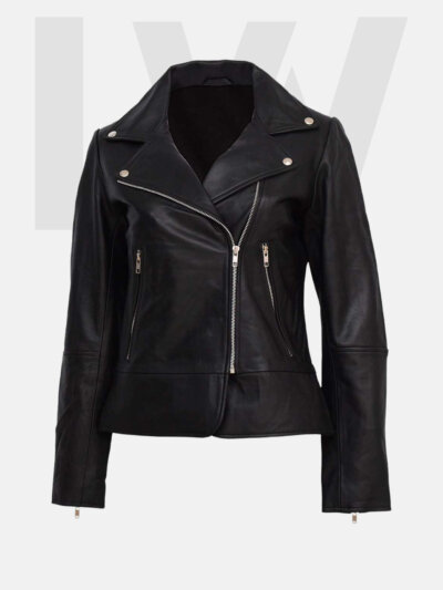 Ember Black Leather Biker Jacket Women