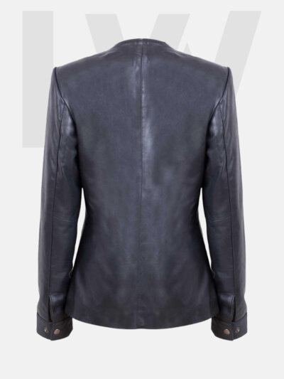 Leathwear Flabby Women’s Black Leather Jacket Back Side