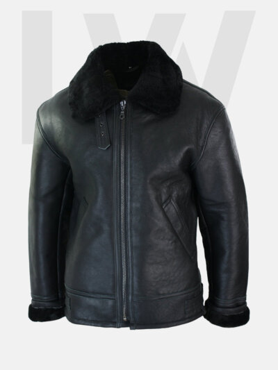 Flounder Men's Black Leather Jacket