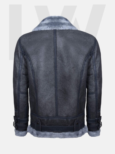 Leathwear Haddock B3 Grey Bomber Jacket Men Back Side