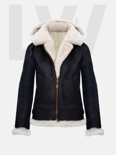 Hake B3 Black Bomber Jacket Women’s With Hood Detachable