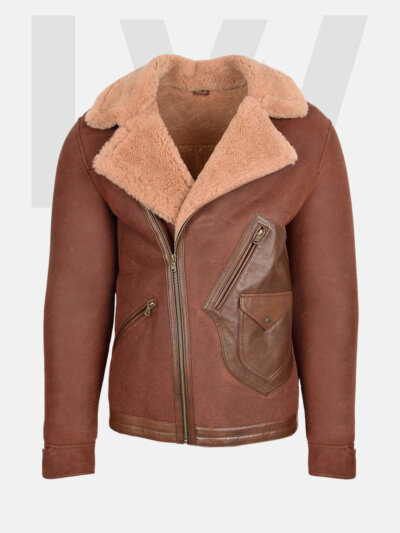 Rasbora Ginger Brown Leather Biker Jacket Men