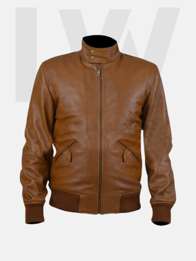 Snapper Tan Brown Leather Bomber Jacket Men's