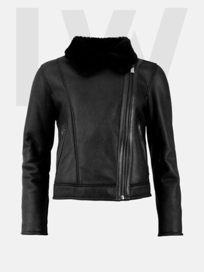 Torpedo Black Leather Biker Jacket Women