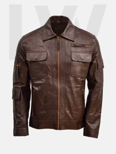 Trevalla Men’s Brown Leather Jacket