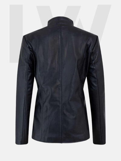 Leathwear Vendace Women’s Black Quilted Leather Jacket Back Side