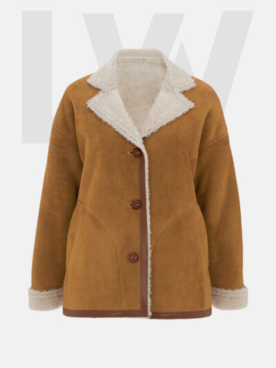 Wrasse Brown Suede Leather Coat Women's